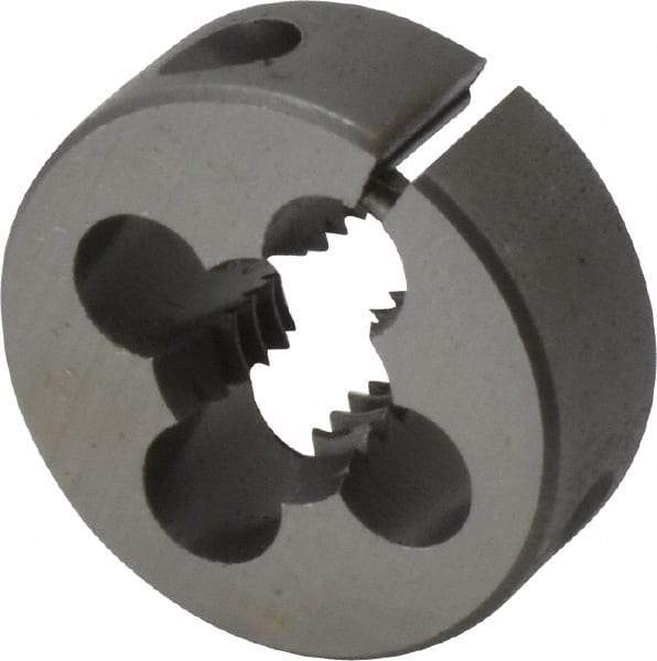 Cle-Line - 3/8-16 UNC Thread, 1" Outside Diam Carbon Steel Round Die - 3/8" Thick, Right Hand Thread, Adjustable - Exact Industrial Supply