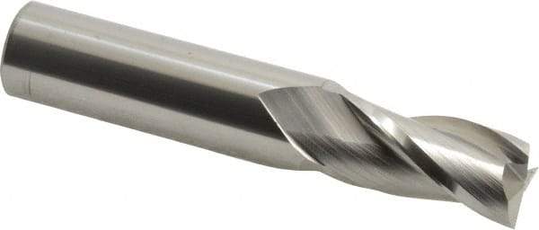 Hertel - 11/16", 1-3/8" LOC, 3/4" Shank Diam, 4" OAL, 3 Flute, Solid Carbide Square End Mill - Single End, Uncoated, 30° Helix, Centercutting, Right Hand Cut - Benchmark Tooling