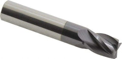 Hertel - 7/16", 5/8" LOC, 7/16" Shank Diam, 2-1/2" OAL, 4 Flute, Solid Carbide Square End Mill - Single End, AlTiN Finish, Spiral Flute, 30° Helix, Centercutting, Right Hand Cut, Right Hand Flute - Benchmark Tooling
