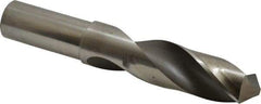 Hertel - 1-1/8" 118° High Speed Steel Screw Machine Drill Bit - Bright Finish, Right Hand Cut, 4" Flute Length, 6-3/8" OAL - Benchmark Tooling