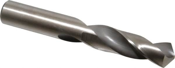 Hertel - 25/32" 118° High Speed Steel Screw Machine Drill Bit - Bright Finish, Right Hand Cut, 3-1/4" Flute Length, 5-1/8" OAL - Benchmark Tooling