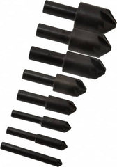 Hertel - 8 Piece, 1/4 to 1" Head Diam, 90° Included Angle, Countersink Set - Benchmark Tooling