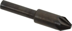 Hertel - 3/8" Head Diam, 1/4" Shank Diam, 6 Flute 60° High Speed Steel Countersink - Benchmark Tooling