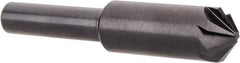 Hertel - 3/8" Head Diam, 1/4" Shank Diam, 6 Flute 100° High Speed Steel Countersink - 2" OAL, Straight Shank - Benchmark Tooling