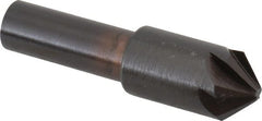 Hertel - 1/2" Head Diam, 3/8" Shank Diam, 6 Flute 90° High Speed Steel Countersink - Benchmark Tooling