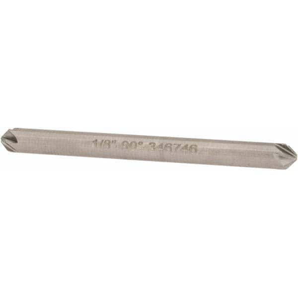 Hertel - 1/8" Head Diam, 1/8" Shank Diam, 6 Flute 90° High Speed Steel Countersink - Benchmark Tooling