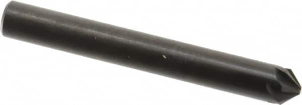 Hertel - 1/4" Head Diam, 1/4" Shank Diam, 6 Flute 90° High Speed Steel Countersink - Benchmark Tooling