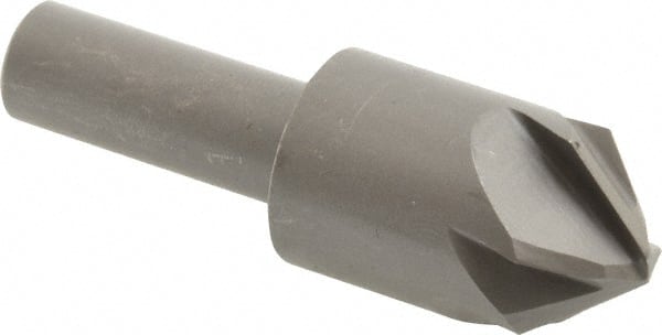 Hertel - 7/8" Head Diam, 1/2" Shank Diam, 6 Flute 90° High Speed Steel Countersink - Benchmark Tooling