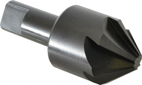 Hertel - 1-1/2" Head Diam, 3/4" Shank Diam, 6 Flute 82° High Speed Steel Countersink - Benchmark Tooling