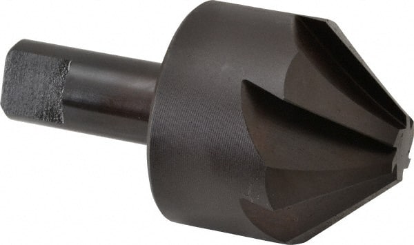 Hertel - 2" Head Diam, 1" Shank Diam, 6 Flute 82° High Speed Steel Countersink - Benchmark Tooling