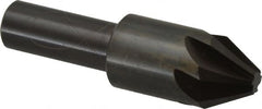 Hertel - 3/4" Head Diam, 1/2" Shank Diam, 6 Flute 60° High Speed Steel Countersink - Benchmark Tooling