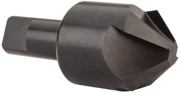 Hertel - 1-1/2" Head Diam, 3/4" Shank Diam, 4 Flute 90° High Speed Steel Countersink - 3-1/2" OAL, Straight Shank - Benchmark Tooling