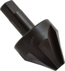 Hertel - 2" Head Diam, 1" Shank Diam, 6 Flute 60° High Speed Steel Countersink - Benchmark Tooling