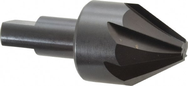 Hertel - 1-1/2" Head Diam, 3/4" Shank Diam, 6 Flute 60° High Speed Steel Countersink - Benchmark Tooling