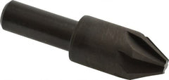 Hertel - 3/4" Head Diam, 1/2" Shank Diam, 6 Flute 60° High Speed Steel Countersink - Benchmark Tooling