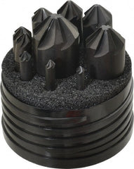 Hertel - 10 Piece, 1/4 to 1-1/2" Head Diam, 90° Included Angle, Countersink Set - Benchmark Tooling