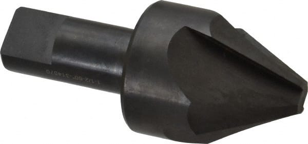 Hertel - 1-1/2" Head Diam, 3/4" Shank Diam, 4 Flute 60° High Speed Steel Countersink - Benchmark Tooling