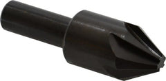 Hertel - 7/8" Head Diam, 1/2" Shank Diam, 6 Flute 60° High Speed Steel Countersink - Benchmark Tooling