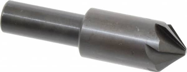 Hertel - 3/4" Head Diam, 1/2" Shank Diam, 6 Flute 90° High Speed Steel Countersink - Benchmark Tooling