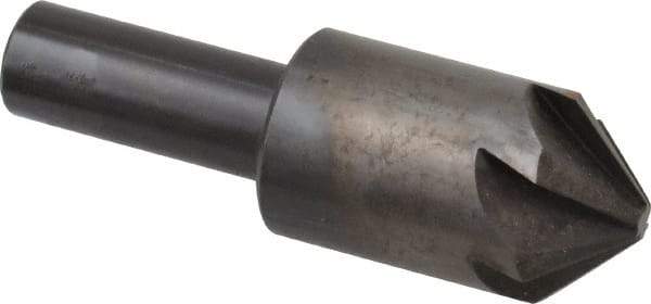 Hertel - 7/8" Head Diam, 1/2" Shank Diam, 6 Flute 90° High Speed Steel Countersink - 2-3/4" OAL, Straight Shank - Benchmark Tooling