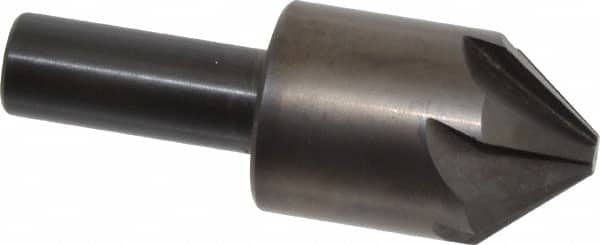 Hertel - 1" Head Diam, 1/2" Shank Diam, 6 Flute 82° High Speed Steel Countersink - Benchmark Tooling