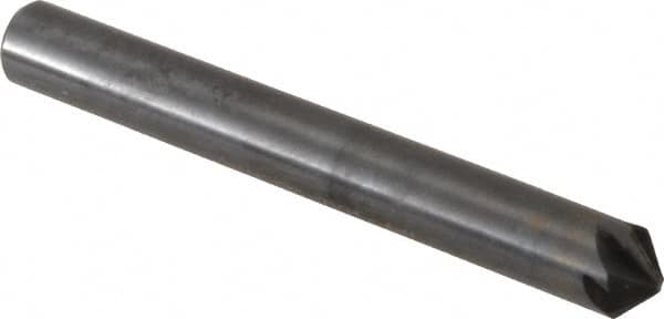 Hertel - 1/4" Head Diam, 1/4" Shank Diam, 6 Flute 100° High Speed Steel Countersink - Benchmark Tooling