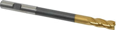 Hertel - 3/8", 1" LOC, 3/8" Shank Diam, 5" OAL, 4 Flute, High Speed Steel Square End Mill - Single End, TiN Finish, Right Hand Cut - Benchmark Tooling
