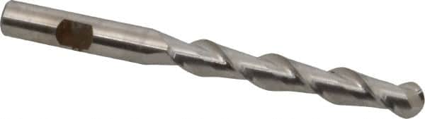 Hertel - 3/8" Diam, 2-1/2" LOC, 2 Flute Cobalt Ball End Mill - Uncoated, Single End, 4-1/4" OAL, 3/8" Shank Diam - Benchmark Tooling