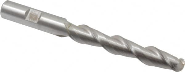 Hertel - 1/2" Diam, 3" LOC, 2 Flute High Speed Steel Ball End Mill - Uncoated, Single End, 5" OAL, 1/2" Shank Diam - Benchmark Tooling