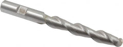 Hertel - 1/2" Diam, 3" LOC, 2 Flute High Speed Steel Ball End Mill - Uncoated, Single End, 5" OAL, 1/2" Shank Diam - Benchmark Tooling