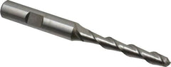 Hertel - 1/4" Diam, 1-3/4" LOC, 2 Flute Cobalt Ball End Mill - Uncoated, Single End, 3-1/2" OAL, 3/8" Shank Diam - Benchmark Tooling