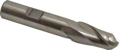 Hertel - 14mm Diam, 1-1/8" LOC, 2 Flute Cobalt Ball End Mill - Uncoated, Single End, 3-1/8" OAL, 1/2" Shank Diam - Benchmark Tooling