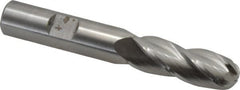 Hertel - 13mm Diam, 1-1/4" LOC, 4 Flute Cobalt Ball End Mill - Uncoated, Single End, 3-1/4" OAL, 1/2" Shank Diam - Benchmark Tooling