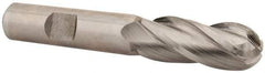 Hertel - 14mm Diam, 1-3/8" LOC, 4 Flute Cobalt Ball End Mill - Uncoated, Single End, 3-3/8" OAL, 1/2" Shank Diam - Benchmark Tooling