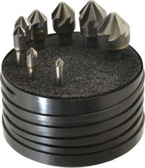 Hertel - 8 Piece, 1/4 to 1" Head Diam, 82° Included Angle, Countersink Set - Benchmark Tooling