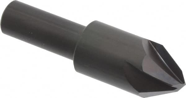 Hertel - 3/4" Head Diam, 1/2" Shank Diam, 4 Flute 60° High Speed Steel Countersink - Benchmark Tooling