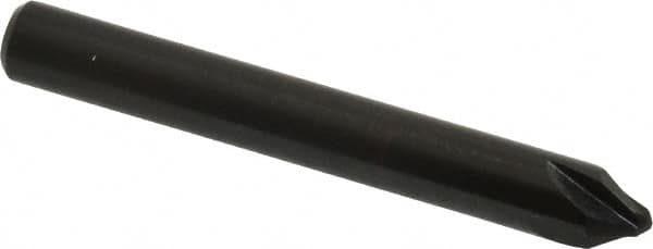 Hertel - 1/4" Head Diam, 1/4" Shank Diam, 4 Flute 60° High Speed Steel Countersink - Benchmark Tooling