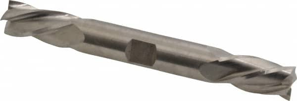 Hertel - 1/2", 1" LOC, 1/2" Shank Diam, 4-1/4" OAL, 4 Flute, Cobalt Square End Mill - Double End, Uncoated, Left Hand Cut, Left Hand Flute - Benchmark Tooling