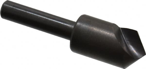 Hertel - 1/2" Head Diam, 1/4" Shank Diam, 1 Flute 100° High Speed Steel Countersink - Benchmark Tooling