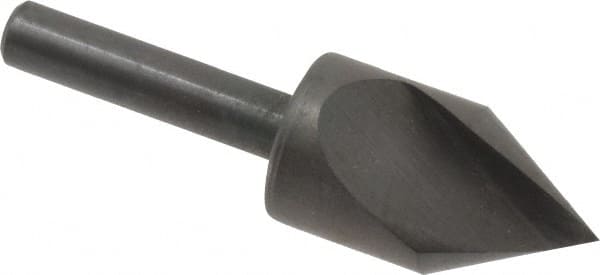 Hertel - 5/8" Head Diam, 1/4" Shank Diam, 1 Flute 60° High Speed Steel Countersink - Benchmark Tooling