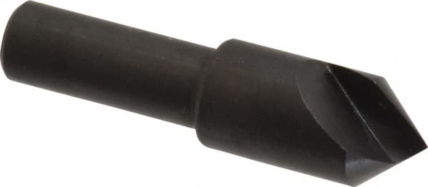 Hertel - 1/2" Head Diam, 3/8" Shank Diam, 1 Flute 82° High Speed Steel Countersink - 2" OAL, Straight Shank - Benchmark Tooling