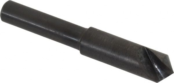 Hertel - 5/16" Head Diam, 1/4" Shank Diam, 1 Flute 100° High Speed Steel Countersink - Benchmark Tooling