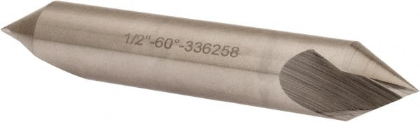 Hertel - 1/2" Head Diam, 1/2" Shank Diam, 1 Flute 60° High Speed Steel Countersink - Benchmark Tooling