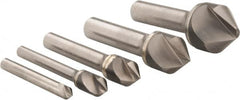 Hertel - 5 Piece, 1/4 to 1" Head Diam, 82° Included Angle, Countersink Set - Benchmark Tooling