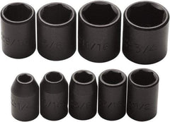 Proto - 9 Piece 3/8" Drive Impact Socket Set - 6 Points, 1/4" to 3/4" Range, Inch Measurement Standard - Benchmark Tooling