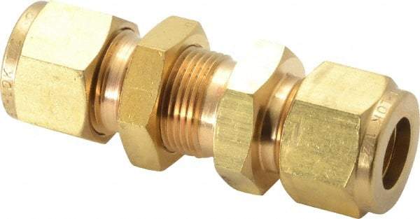 Ham-Let - 1/2" OD, Brass Bulkhead Union - Comp x Comp Ends - Benchmark Tooling