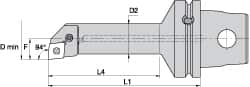 Kennametal - Right Hand Cut, Size KM63, CN.. Insert Compatiblity, Internal Modular Turning & Profiling Cutting Unit Head - 17mm Ctr to Cutting Edge, 125mm Head Length, Through Coolant, Series Kenlever - Benchmark Tooling