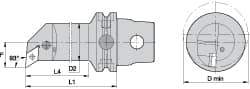 Kennametal - Right Hand Cut, Size KM63, DN.. Insert Compatiblity, Internal Modular Turning & Profiling Cutting Unit Head - 27mm Ctr to Cutting Edge, 140mm Head Length, Through Coolant, Series Kenlever - Benchmark Tooling