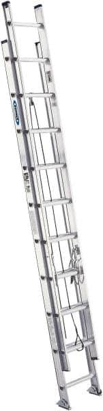 Werner - 20' High, Type IA Rating, Aluminum Extension Ladder - 300 Lb Capacity, 17' Working Length - Benchmark Tooling