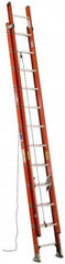 Werner - 20' High, Type IA Rating, Fiberglass Extension Ladder - 300 Lb Capacity, 17' Working Length - Benchmark Tooling